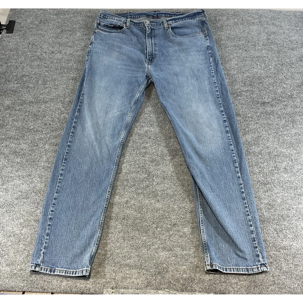 Levi's 505 Regular Fit Jeans 40x32 Blue Medium Wash Straight Leg Classic Denim P